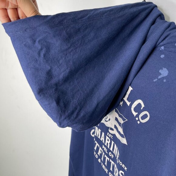 POLO Ralph Lauren Men's Navy Blue One Side Pocket Hoodie Size Medium - Picture 6 of 10